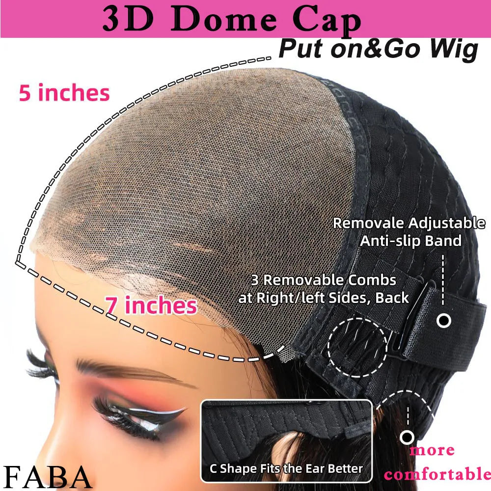 FABA Glueless Wigs Human Hair #27 Color Honey Blonde Deep Wave Human Hair Wig 13x4 Lace Frontal Wigs with Baby Hair 180% Density
