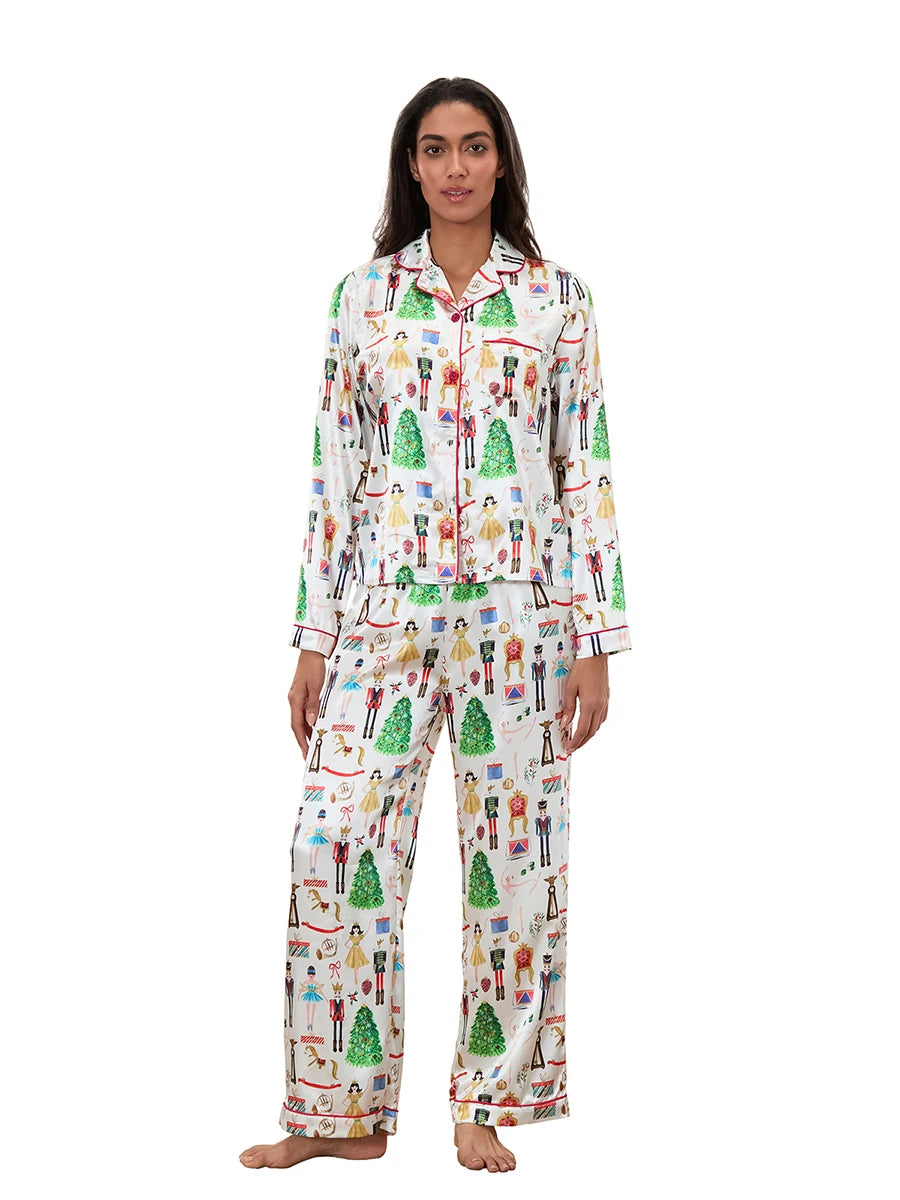 Matching Christmas Pajamas Set for Family Festive Tree Print Sleepwear for Mommy and Me Matching Tops and Pants for a Cozy