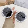 Luxury Pearl Sunglasses 2024 New Fashion Metal Frame Round Sun glasses Brand Designer Sunglasses UV400