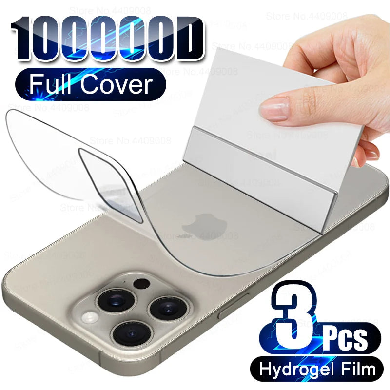 3Pcs Full Cover Back Protector Hydrogel Film For Apple iPhone 15 14 13 12 11 Pro Max Mini 7 8 15 Plus Clear Stickers Accessories
