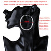 30-80mm Big Hoop Earrings For Women Girls Circle Crystal Rhinestone Earrings Black Gold Silver Color Round Earings Party Gift