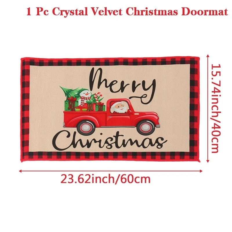 Christmas Door Mat Santa Claus Carpet Marry Christmas Decorations For Home 2024 Xmas Ornament Navidad Natal Gifts New Year 2025