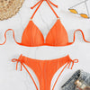 Bikini Set Women Low Waist Sexy Two Piece Swimsuit Women's Solid Color Black Lace-up Push Up Brazilian Bikinis Bathsuit