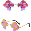Women Girls Mushroom Euro American Style Rimless Sunglasses Adult Personalized Fashion Glasses Female Sunscreen UV400 Sunglasses