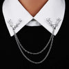 Fashion Gentleman Tassel Brooch For Men Suit Shirt Collar Triangle Wings Chain Lapel Pin Metal Retro Wedding Accessories