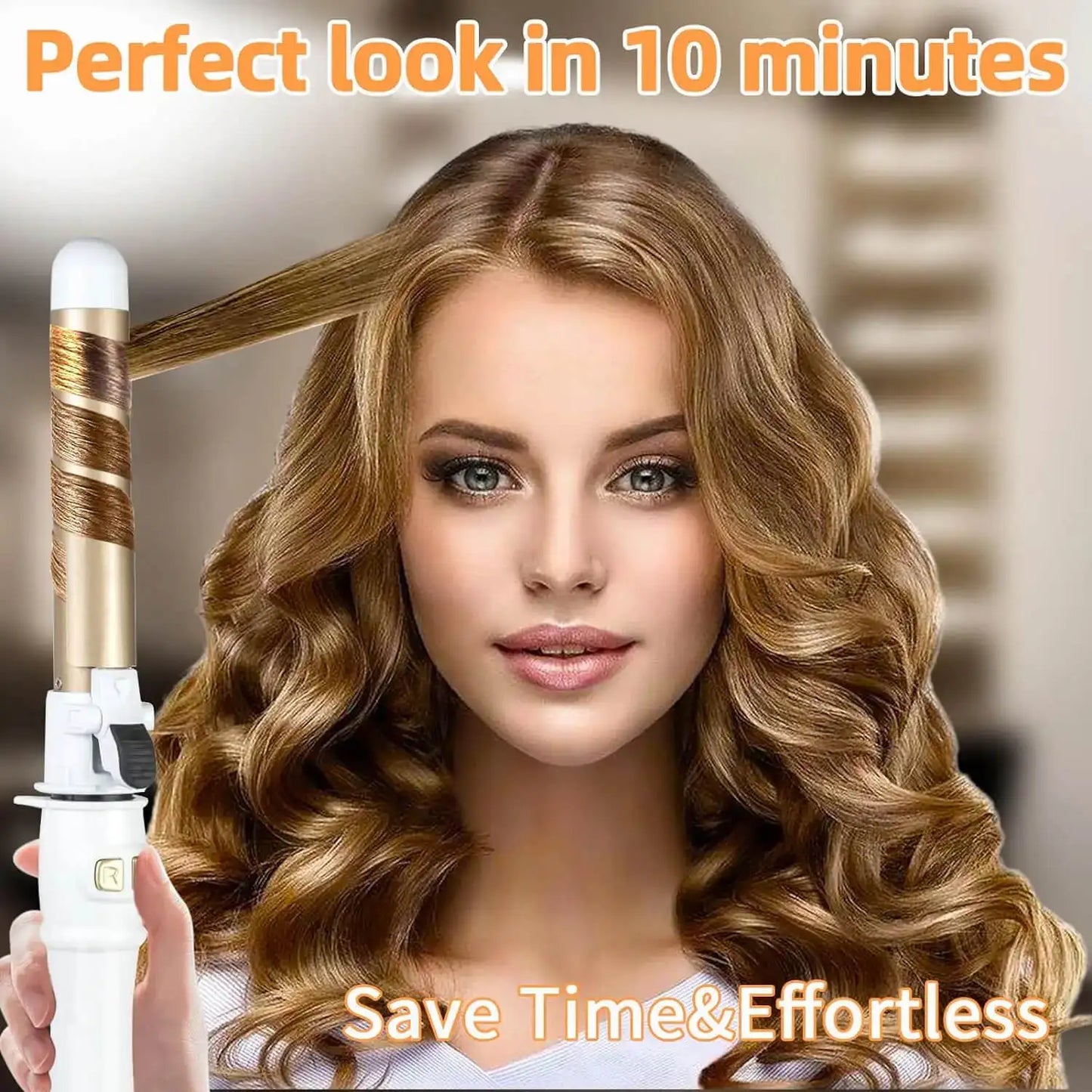 2024 Best Hair Curling Wand 28mm Automatic Rotating Curling Iron for Professional Big Waves and Inward Curls