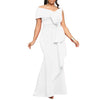 Elegant Dresses for Women One Shoulder Sleeveless Ruffles Mermaid Floor Length Luxury Birthday Party Dinner Vestidos Mujer Dress