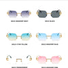 Small Frame Hexagon Rimless Sunglasses Men Retro Frameless Sun Glasses for Women 2024 Luxury Brand Square Eyewear UV400 Shades
