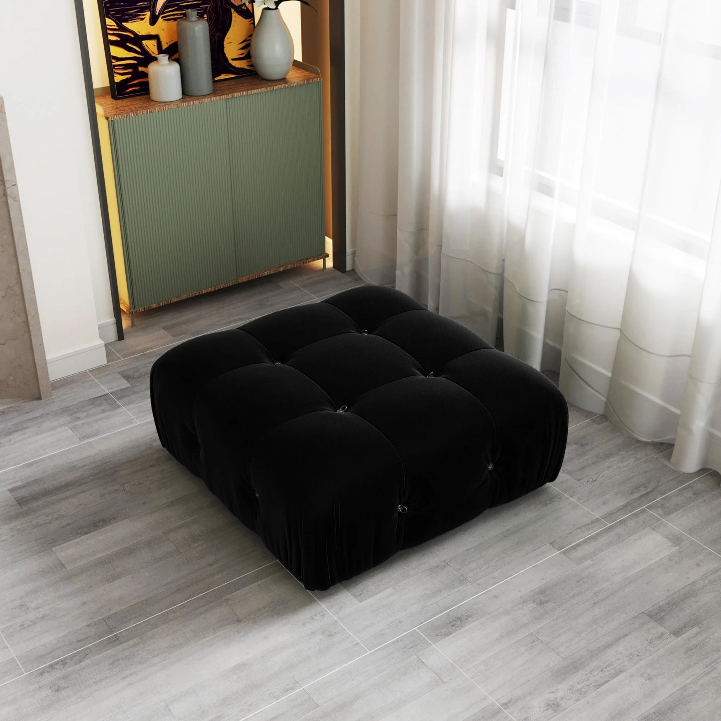 Modern Sectional Sofas Living Room U-Shaped Minimalist Velvet Fabric Large Sofa Couches Luxury 6-Seat Couch with Chaise Ottomans