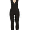 Weird Puss Hipster Fitness Jumpsuit Women Backless Sleeveless Deep v-Neck Cross Bandage Skinny Stretch Workout Sporty Streetwear