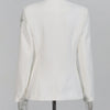 CHICEVER Solid Spliced Beading Slimming Blazer for Women Notched Collar Long Sleeve Patchwork Button Formal Coat Female Fashion