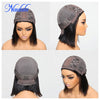 Nadula Hair Short Bob Wigs With Bangs Yaki Straight Short Bob Highlight Balayage Color Wig 4X2 T Part Lace 100% Human Hair Wigs