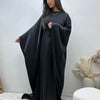 Batwing Butterfly Sleeve Satin Khimar Abaya Dubai Muslim Maxi Dress Kaftan Abayas For Women Kebaya Caftan Robe Femme Vestidos