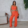 FAGADOER Sexy Ruched Patchwork Bodycon Jumpsuits for Woman Halter Sleeveless Wide-leg Romper Female Streetwear Overalls 2025 New