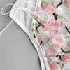 Embroidered Women's Lace One-piece Bodysuit Underwear with Spaghetti Strap Open Back Sexy Girl Bra Set Temptation Onesie