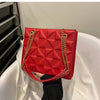Ladies Fashion Large Capacity Chain Bag Retro Square Tote Bag Diamond Texture Shoulder Crossbody Daily Hundred Underarm Handbag