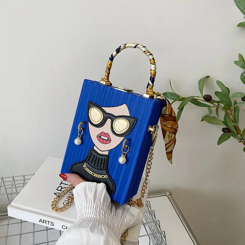 Evening Bags for Women 2024 New Fashionable Leather Shoulder Bag Woman Hard High Quality Hip Hop Party Luxury Designer Handbag