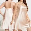 Large Size 3XL 4XL 5XL Female Nightgown Sexy Suspender Nightdress Pink Chemise Sleepwear Bathrobe Loose Satin Home Dressing Gown