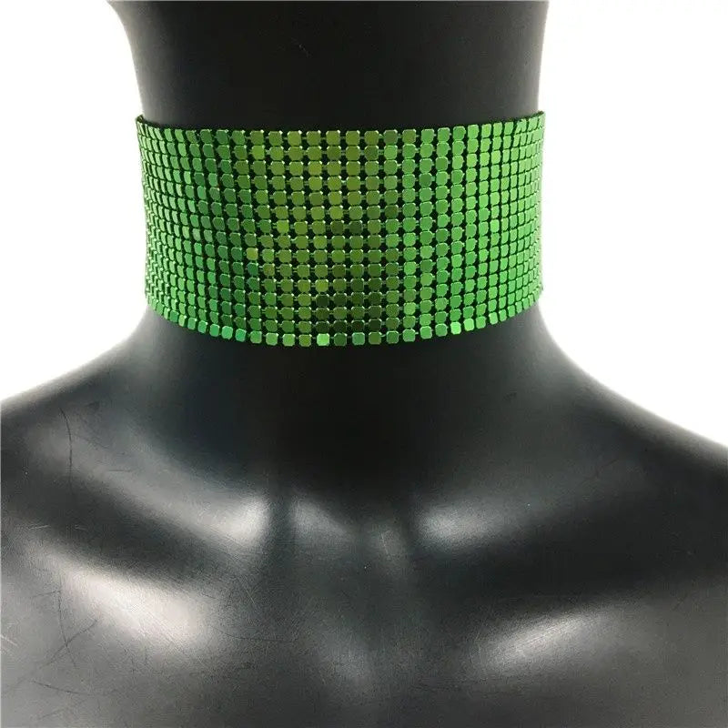 Fashion Metal Sequins Chokers Necklace Jewelry Women Statement Choker Wedding Necklace Jewelry Accessories For A Gift