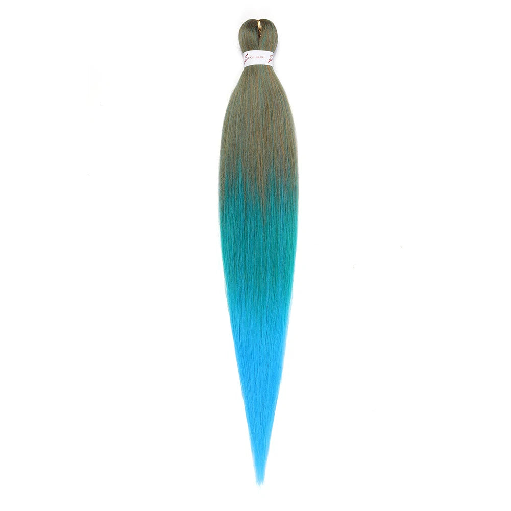 Pre-stretched Braids Synthetic Hair Professional Itch Free Hot Water Setting Fiber 30'' Ombre Yaki Texture Braid Hair Extensions