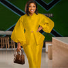 Plus Size Women African Clothes 2 Piece Set Danshiki Wedding Party Suits Ankara Trousers Puff Sleeve South Africa Outfits