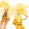 Summer new feather flower silk ribbon sexy open-toe sandals thin high-heeled banquet dress fashionable large-size women's shoes