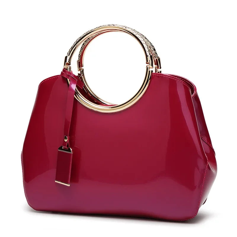 New European and American Fashion Foreign Trade Women'sShoulder Wedding Bag with Bright Surface Shoulder Handheld Bride Bag