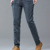 Spring Men's Light Blue Slim Jeans Stylish Casual Stretch Fabric Denim Pants Classic Trousers Smoke Gray
