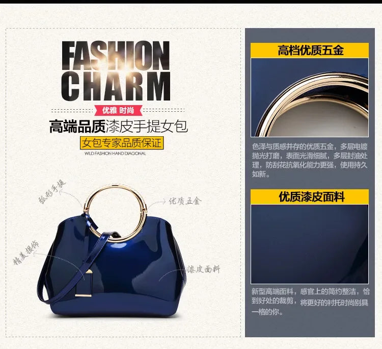 New European and American Fashion Foreign Trade Women'sShoulder Wedding Bag with Bright Surface Shoulder Handheld Bride Bag