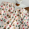 Christmas PJ Set Women Autumn Female Homewear Long Sleeves Button Sleepwear Pajamas Pants Pajama Sets Kawaii Y2K Girls Nightwear