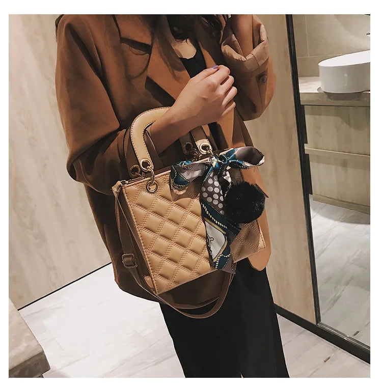 Diamond Stripe Women Handbag Female Luxury Designer Crossbody Bag High Quality Leather Shoulder Bag Clutch Purse Brand Tote Bags