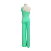 Summer New Vintage Chic Women's Fashion Sexy Sleeveless Single Shoulder Sling High Waist Commuter High Waist Straight Jumpsuit