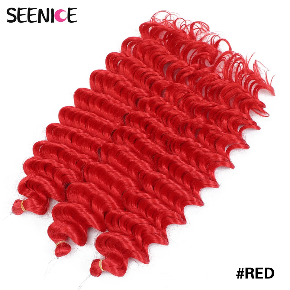Deep Wavy Twist Synthetic Crochet Hair Afro Curly Hair African Crochet Braids Ombre Blonde Braiding Hair Extensions For Women