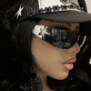 Sports Punk Sunglasses Goggle Y2k Luxury Brand Designer Sun Glasses Shades One Piece Around Eyewear Female Five Star Eyeglasses