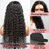 Snwprin 360 HD Full Lace Curly Human Hair Wigs Preplucked 13x6 Lace Frontal Wig Deep Wave Glueless Human Hair Ready To Wear 30In