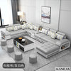 MINGDIBAO Fabric Sofa Set Furniture Living Room Sofa Set with USB and Stools / Big U Shape Cloth Couch Sofas for Home Furniture