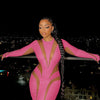 Weird Puss Mesh Patchwork Women Dress 2023 New Autumn Elegant Long Sleeve O-Neck Maxi Bodycon Skinny Stretch Clubwear Vestidos