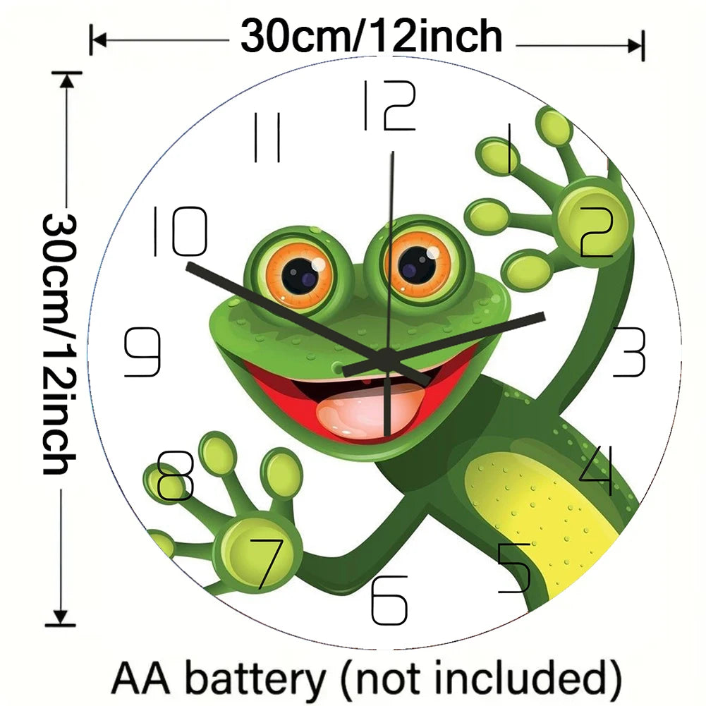Funny Frog Acrylic Wall Clock Beach Starfish Record Marble Cat Retro Wall Decoration Clocks for Living Room Bedroom Office Home