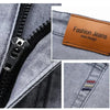 Summer Elastic Men's Jeans Fashion Gray Comfortable Business Straight Stretch Cotton Casual Denim Pants Brand Male Thin Trousers