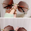 2024 New Metal Frame Flower Designer Women Trendy Fashion Cutting Lens Ladies Street Photography Woman's Shades Sunglasses
