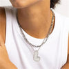 18K Gold Plated Waterproof Thick Bubble Alphabet Letter Clavicle Choker Necklace Sparkling Rhinestone Balloon Initial Jewelry