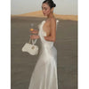 Sexy Ladies Lace Satin Dress Fashionable Elegant Backless Long Skirt 2025 New Party Evening Dress Dress Beach Vacation Style