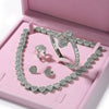THE BLING KING Lovely Jewelry Set For Women Heart Shaped Chain Necklace Adjustable Heart Bracelet Open Heart Ring Heart Earring