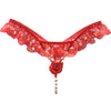 New Pearls Rose Embellishment Thong Embroidery Panries Women's Sexy Ultra-thin G-string Low-waist Beaded Temptation Underwear