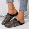 Women Slippers Summer 2025 New Luxury Brand Slippers Lightweight Round Head Shoes Water Diamond Large Flat Sandals Slides Women