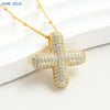 SUNSLL Cubic Zircon A-Z 26 Bubble Letter Necklace 2 Sizes Gold Plated M Chunky Balloon Initials Pendant Women Chain Jewelry 2024