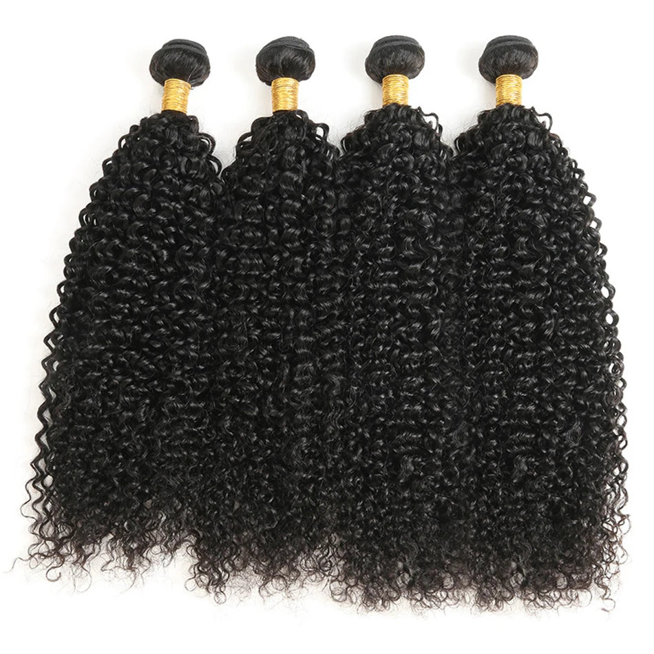 30 Inch Kinky Curly Human Hair Bundles 100% Human Hair Extensions Brazilian Water Wave Bundles Raw Hair Weave Tissage Hair