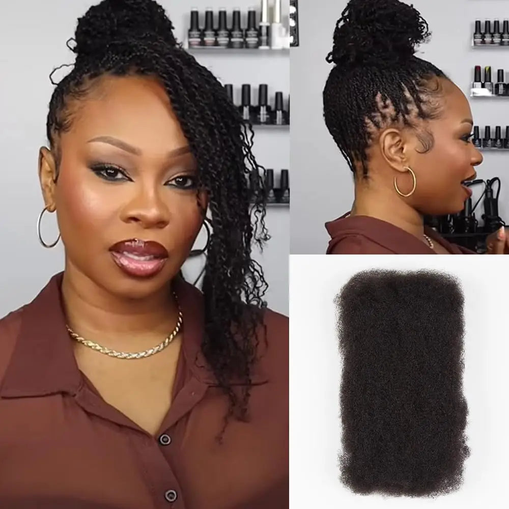 Afro Kinky Bulk Braiding Hair Extensions – Rebecca Fashion Lightweight, Natural Colors for African Braids & Casual Wear
