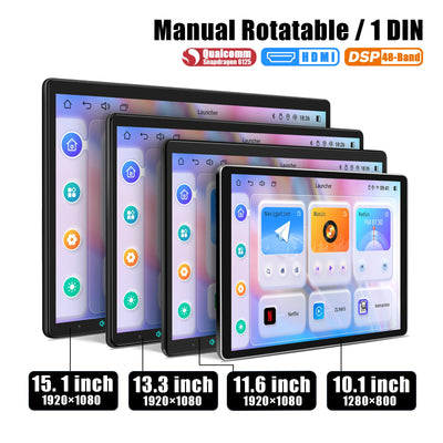 JOYING 10.1" 11.6" 13.3" 15.1"Android Car Radio Stereo Multimedia Player Head Unit Built In Carplay With Manual Rotatable Screen