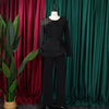 Luxury Jumpsuits & Rompers for Women Round Neck Beaded Transparent Sleeve High Waisted Elegant Female Birthday Party Overalls